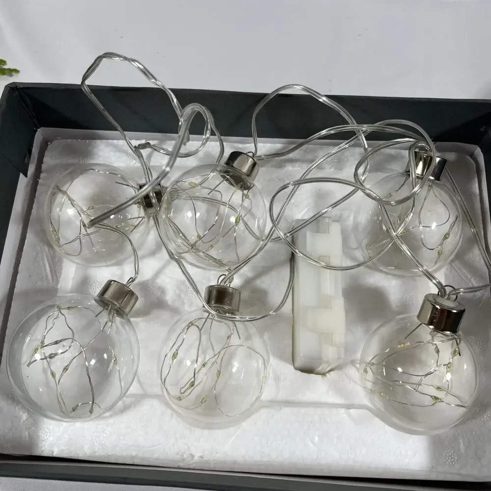 Restoration Hardware Starry Light 6 Filament Globe String Lights Silver *READ